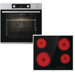 Gorenje BSA6737E15X + ECT641BX Φούρνος άνω Πάγκου 77lt με Κεραμικές Εστίες Π59.5εκ. Inox